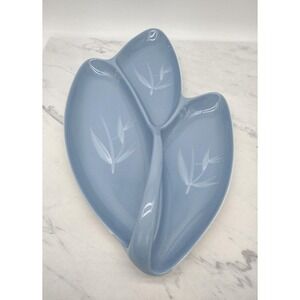 Winfield BLUE PACIFIC Divided Relish Tray Blue Hand Crafted Porcelain MCM USA